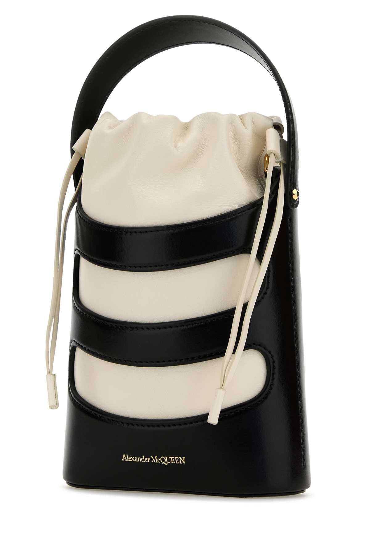 ALEXANDER MCQUEEN Two-tone Leather Mini Bucket Handbag