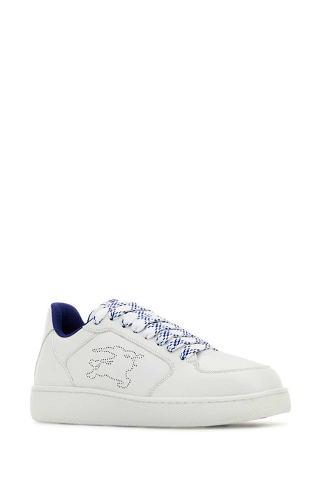 BURBERRY White Leather Stock Sneakers for Men