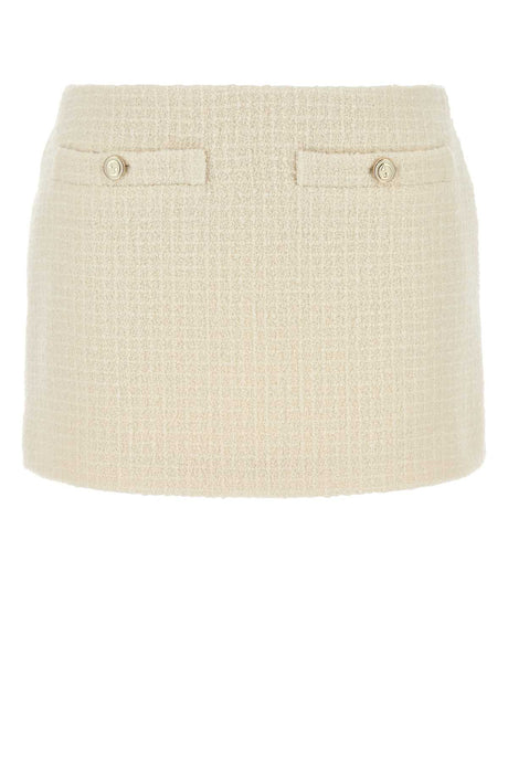 GUCCI Chic Ivory Tweed Mini Skirt