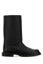 FENDI Premium Black Leather Frame Boots for Men