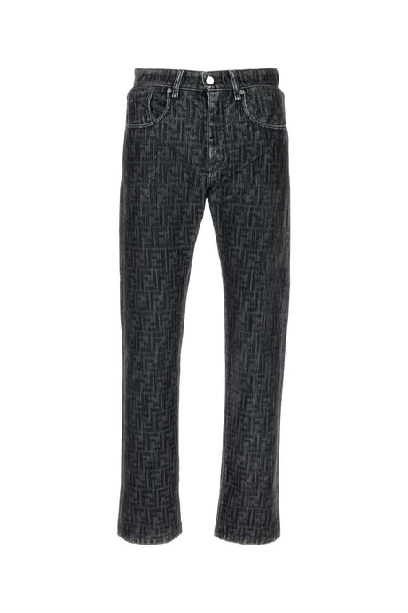 FENDI Embroidered Denim Jeans for Men