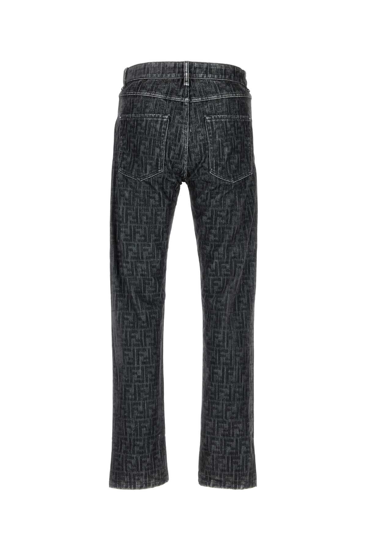 FENDI Embroidered Denim Jeans for Men