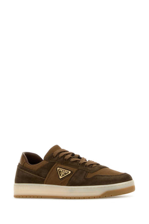 PRADA Two-tone Suede and Fabric Downtown Sneaker