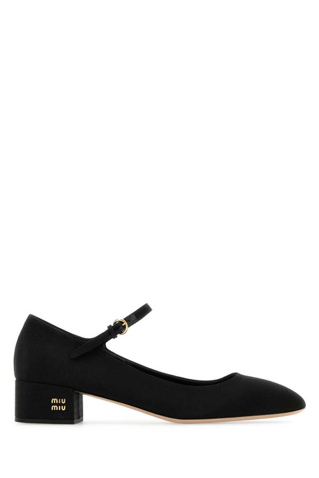 MIU MIU Stylish Black Fabric Pumps with 4 cm Heel