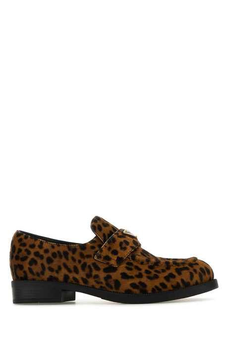 PRADA Printed 100% Leather Hair Loafers for Women