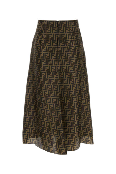 FENDI Elegant Embroidered Silk Mini Skirt