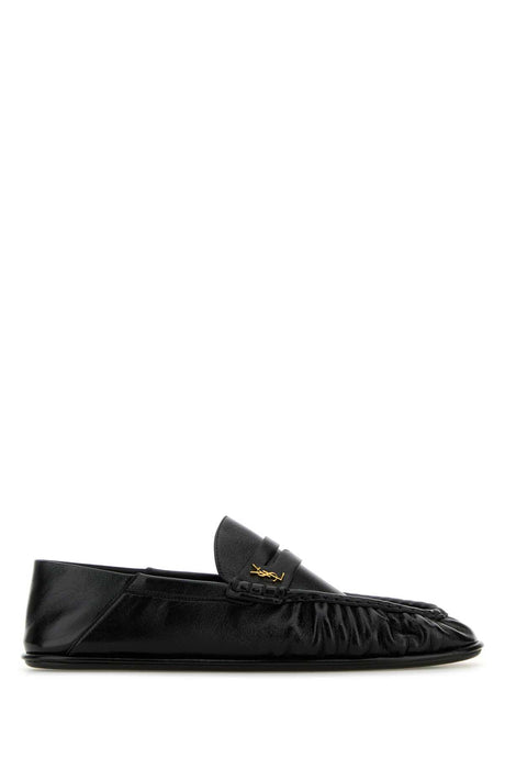 SAINT LAURENT Elegant Black Leather Loafers for Men