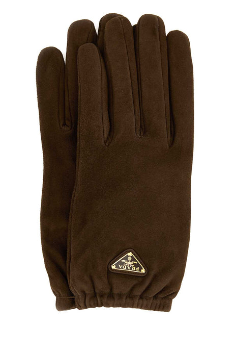 PRADA Elegant Brown Suede Gloves for Women