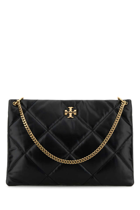 TORY BURCH Elegant Black Leather Kira Shoulder Handbag - 38 cm Width