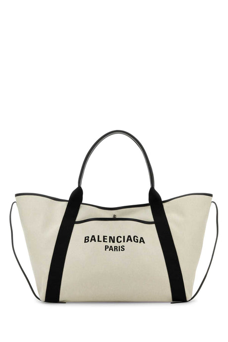 BALENCIAGA Large Canvas Biarritz Shopping Handbag