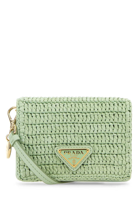 PRADA Mini Raffia Card Holder