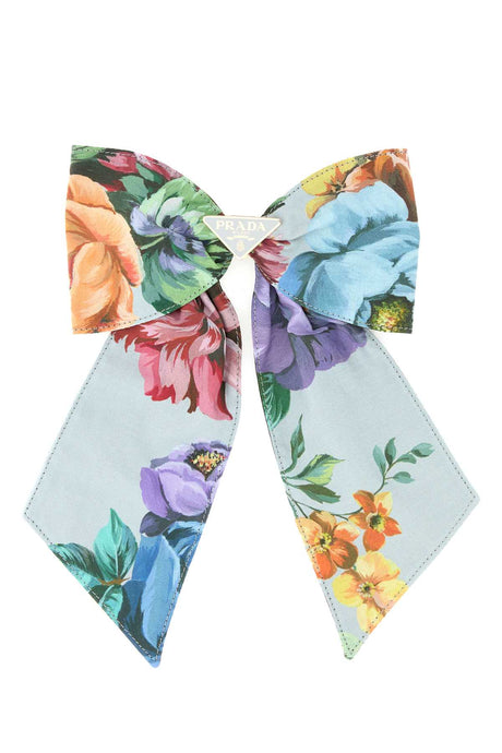 PRADA Floral Printed Twill Hair Clip - Mini Accessory