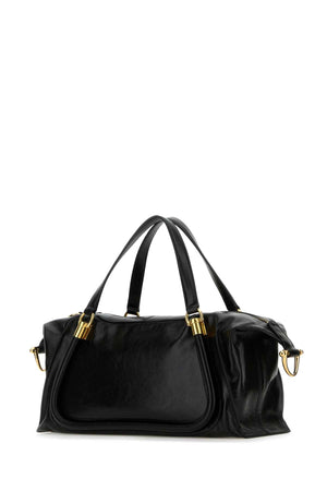 CHLOE Mini Black Leather Paraty 24 Shopping Handbag