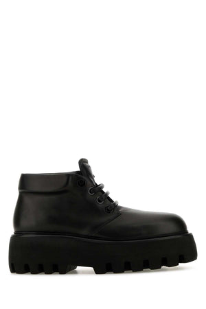 ALEXANDER MCQUEEN Luxe Nappa Leather Lace-Up Shoes