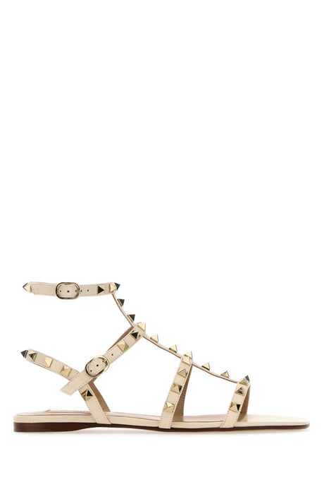 VALENTINO GARAVANI Ivory Leather Rockstud Sandals for Women