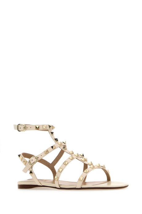 VALENTINO GARAVANI Ivory Leather Rockstud Sandals for Women