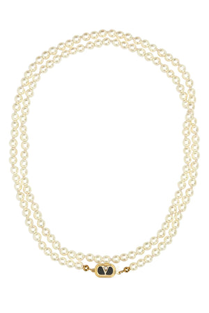 VALENTINO GARAVANI Ivory Pearls Ovalette Necklace - 85 cm