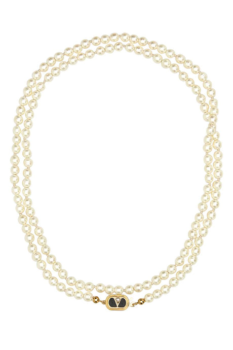 VALENTINO GARAVANI Ivory Pearls Ovalette Necklace - 85 cm