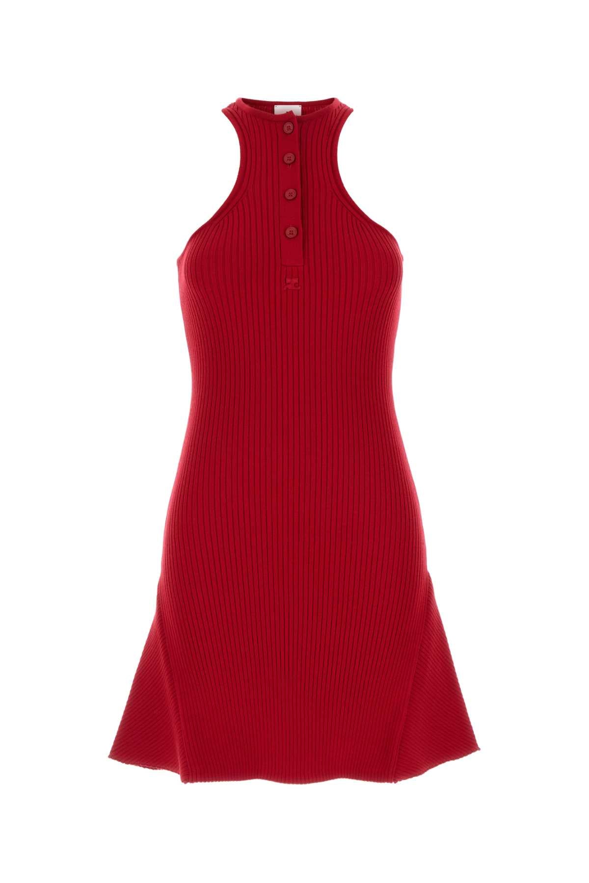 COURREGES Scuba Rib Knit Mini Dress