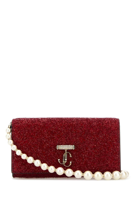 JIMMY CHOO Embellished Fabric Mini Avenue Wallet - 19.5 cm x 12.5 cm x 4 cm