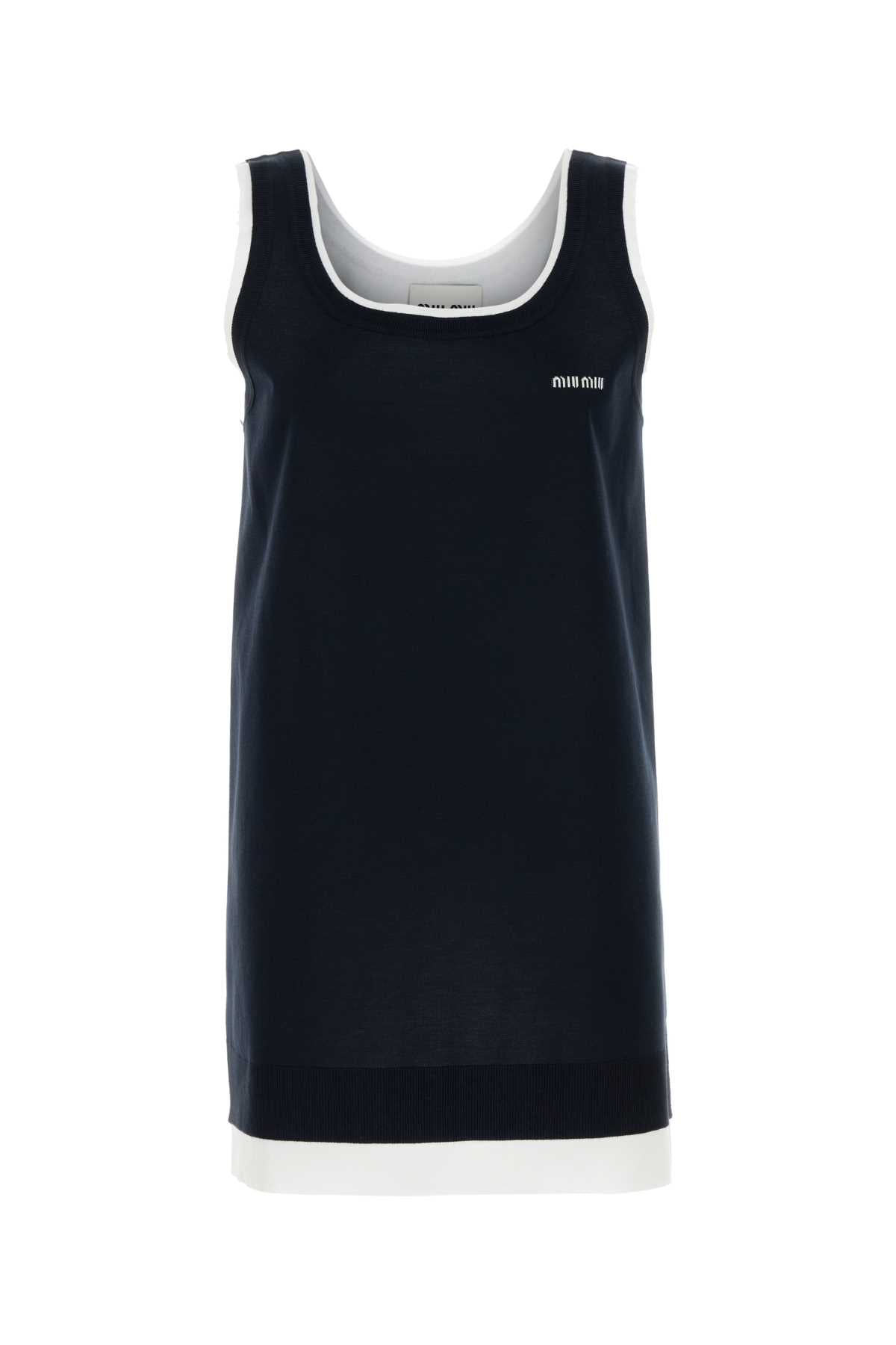 MIU MIU Stretch Silk Blend Mini Dress