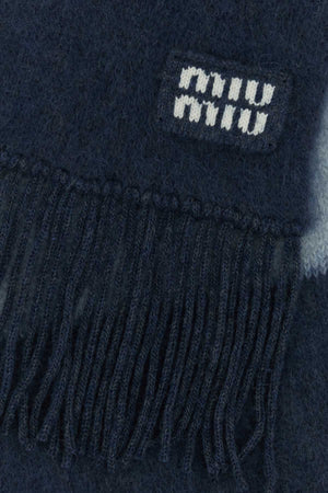 MIU MIU Embroidered Mohair Blend Scarf (185 cm x 23 cm)