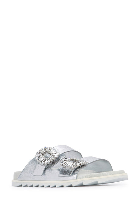 ROGER VIVIER Slidy Viv Strass Buckle Slippers