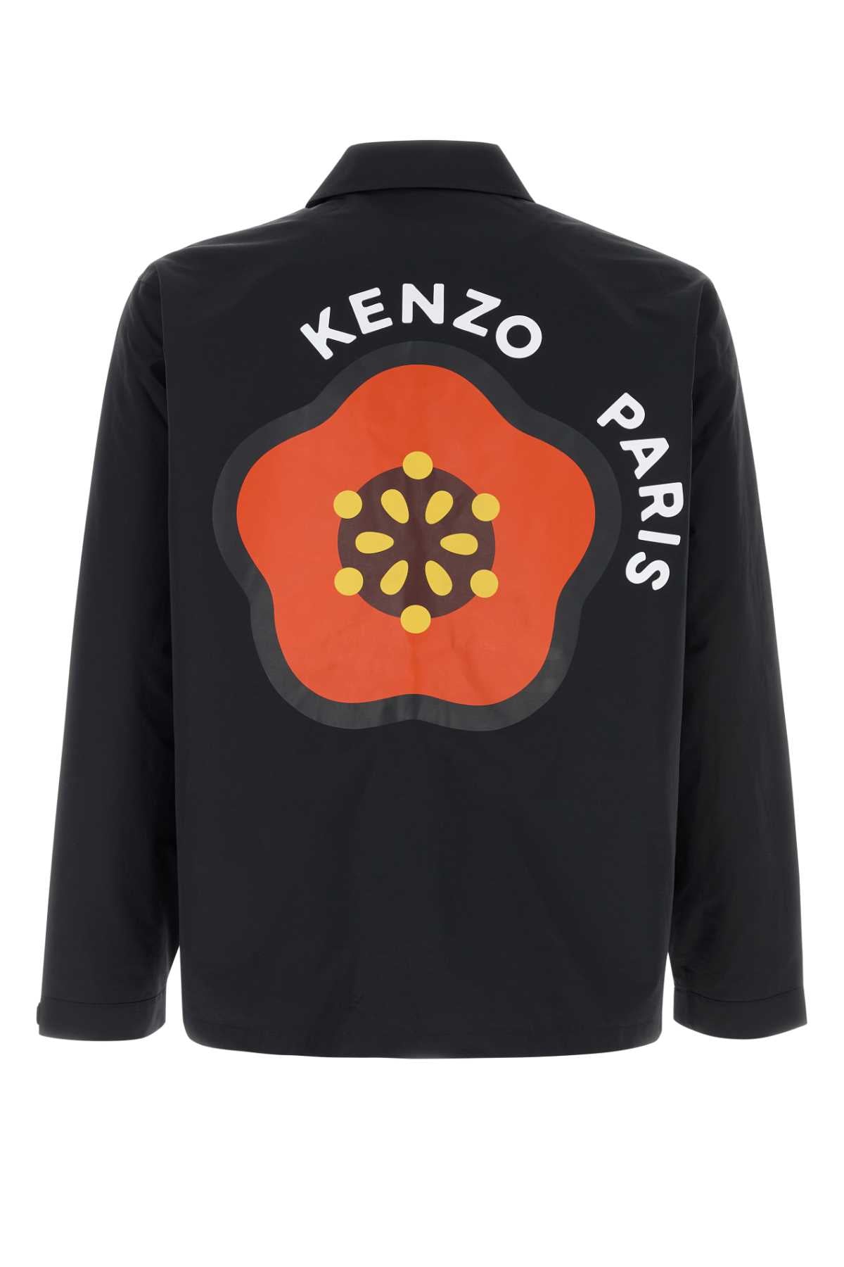 KENZO Men's Modern Black Cotton Blend Jacket