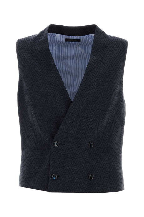 GIORGIO ARMANI Embroidered Cupro Blend Vest