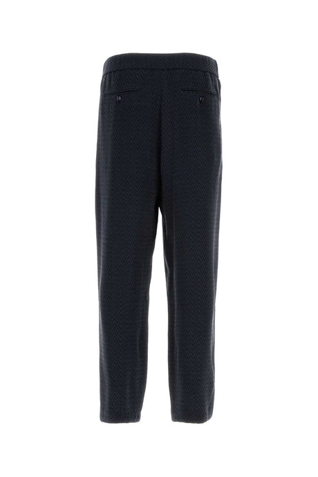 GIORGIO ARMANI Embroidered Cupro Blend Pants for Men