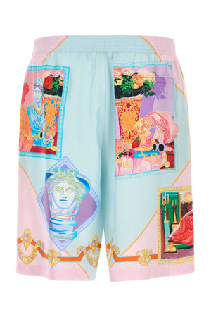 VERSACE Printed Satin Bermuda Shorts - Size 5X590