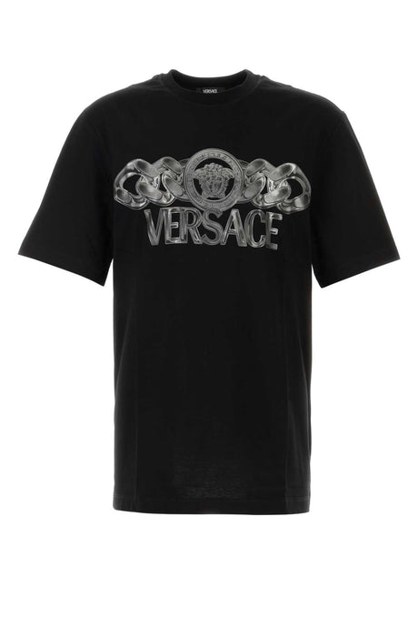 VERSACE Classic Black Cotton T-Shirt for Men