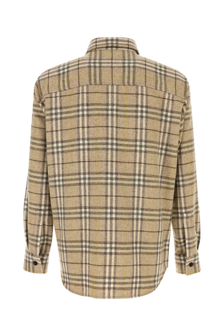 BURBERRY Beach Linden Check Shirt - 100% Wool - Men's Size