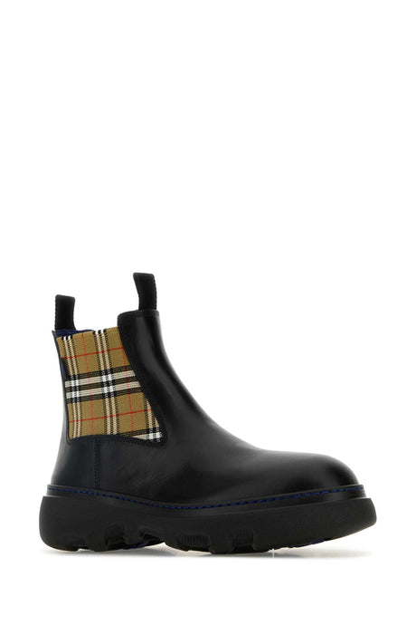 BURBERRY Premium Leather Ankle Boots for Men