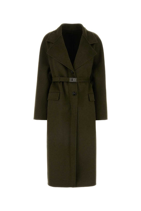 SALVATORE FERRAGAMO Olive Green Wool Blend Jacket for Women