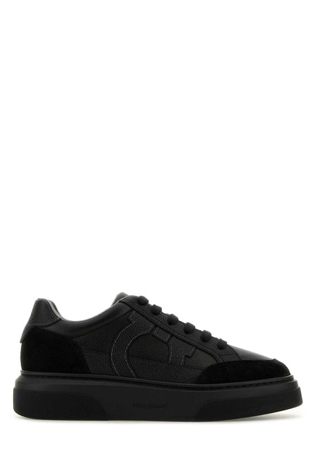 Ferragamo Men's Black Leather Cassina Sneaker