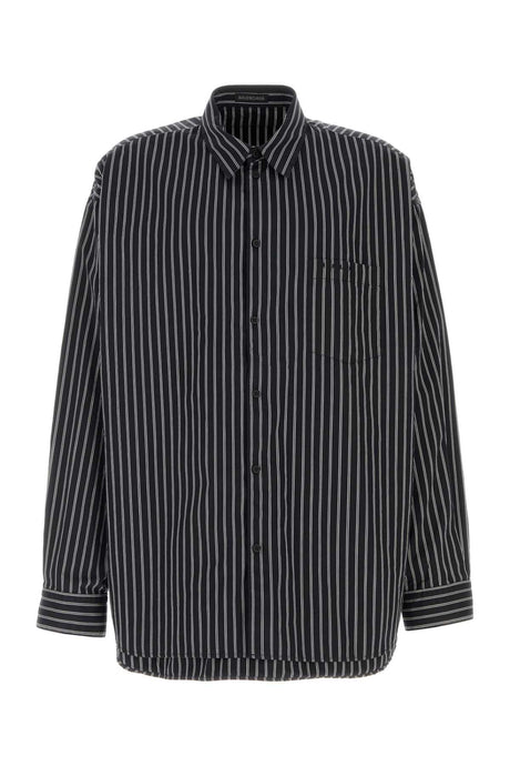 BALENCIAGA Oversized Striped Poplin Shirt for Men