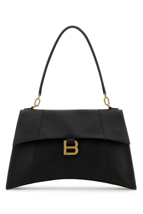 BALENCIAGA Mini Leather Hourglass Shoulder Handbag - 36 cm x 23 cm x 12 cm