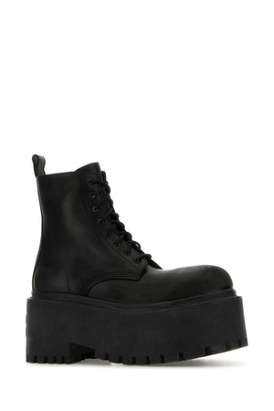 BALENCIAGA Leather Strike Ankle Boots with 8 cm Platform Height