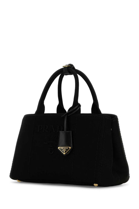 PRADA Trendy Black Canvas Mini Shopping Handbag - 33cm x 19cm