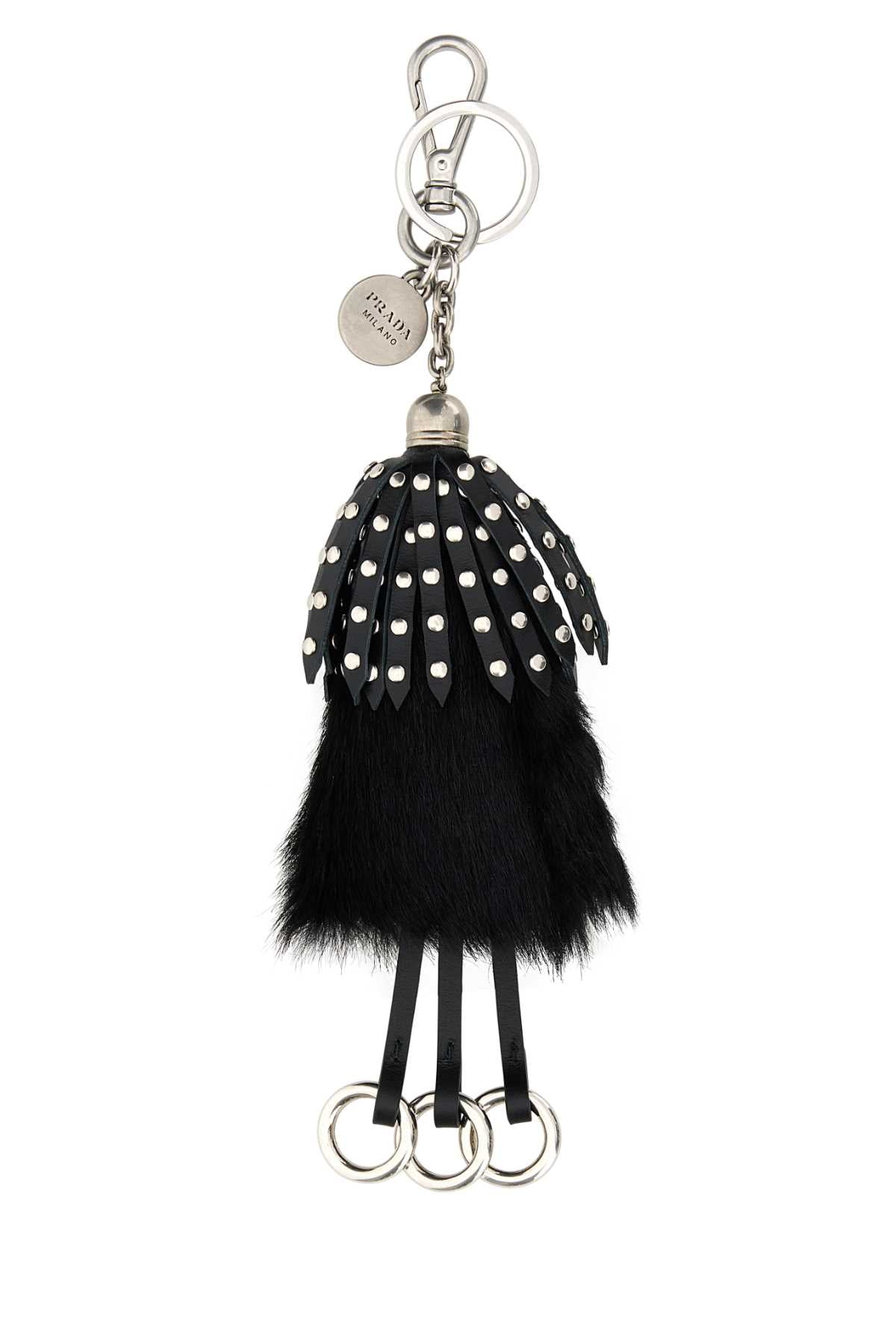 PRADA Elegant 100% Leather Hair and Leather Mini Keyring (7 cm x 26 cm)