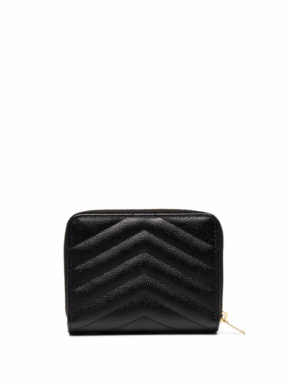 SAINT LAURENT PARIS Compact Zip Around Wallet - W 12 x H 10 x D 3 cm