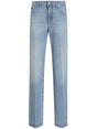 DOLCE & GABBANA Loose Denim Jeans with Pressed Pleat - Low Rise