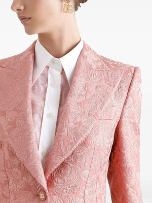 DOLCE & GABBANA Single-Breasted Floral Quilted Jacquard Turlington Jacket