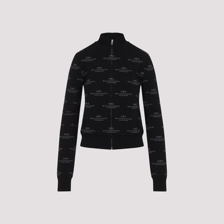 BALENCIAGA All-Over Zip-Up Wool Cardigan for Men