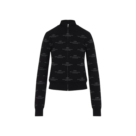 BALENCIAGA All-Over Zip-Up Wool Cardigan for Men