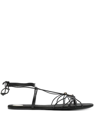 SAINT LAURENT PARIS Ankle Strap Babylone Flat Sandals