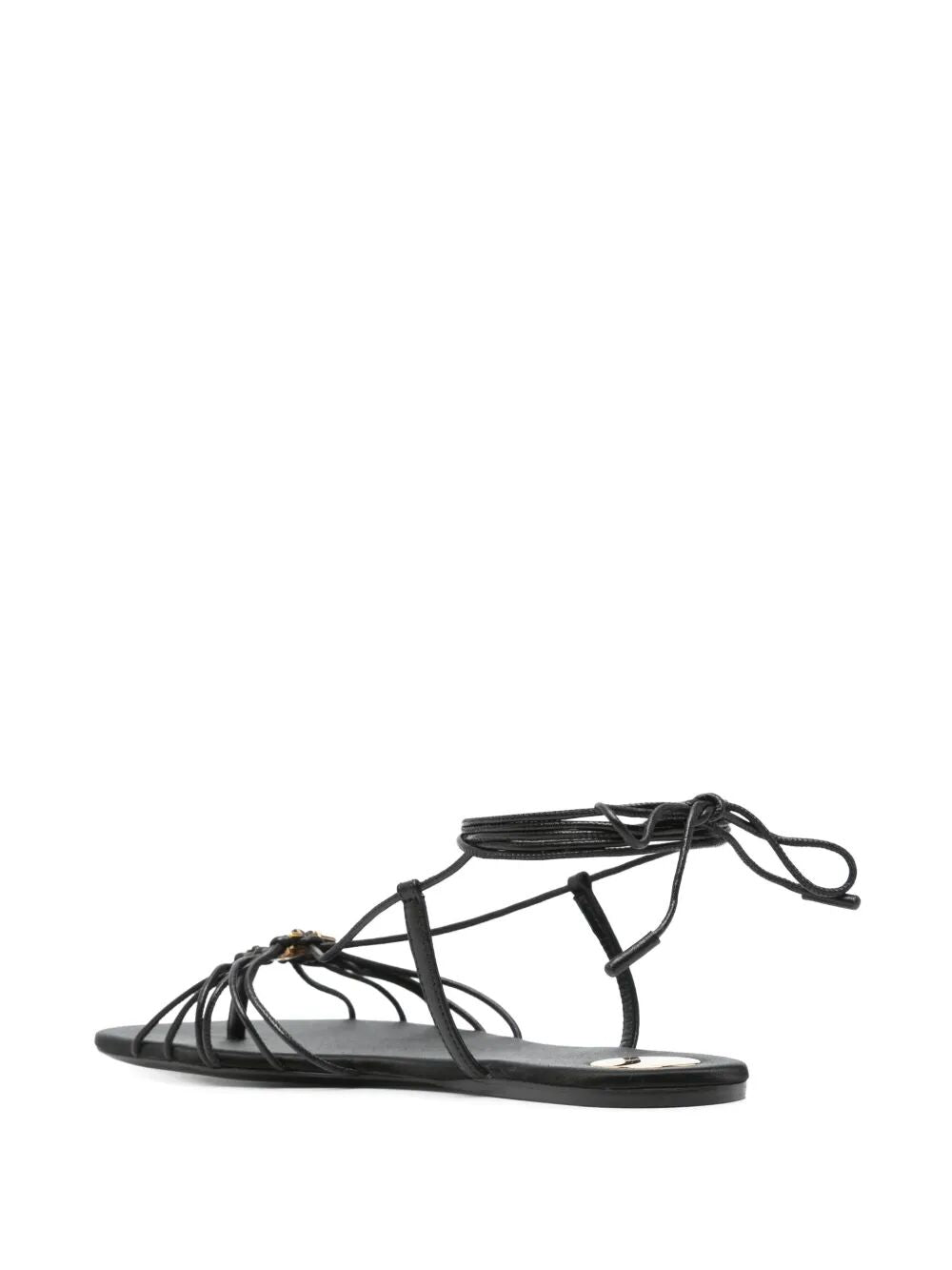 SAINT LAURENT PARIS Ankle Strap Babylone Flat Sandals