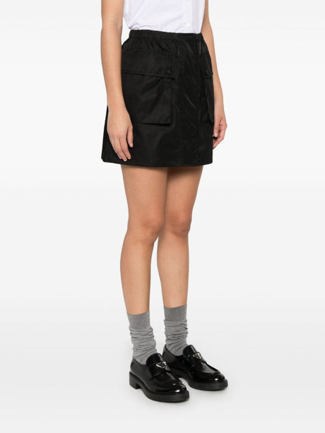 PRADA High-Waisted Recycled Polyamide Mini Skirt