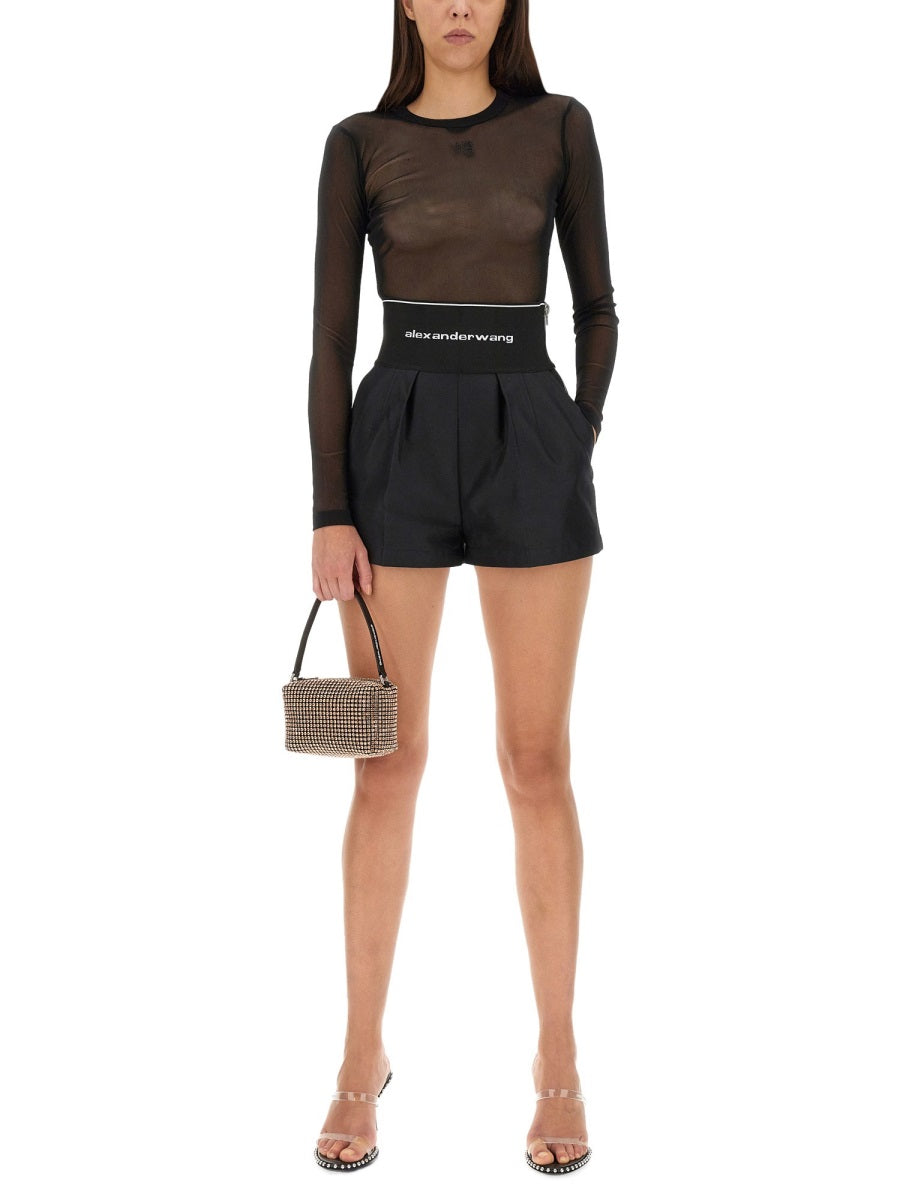 ALEXANDER WANG Mini Mesh Clutch Handbag with Leather Handle